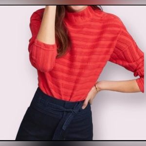 Anthropologie MAEVE Cotton Wren Snap Ribbed Textured Pullover Sweater